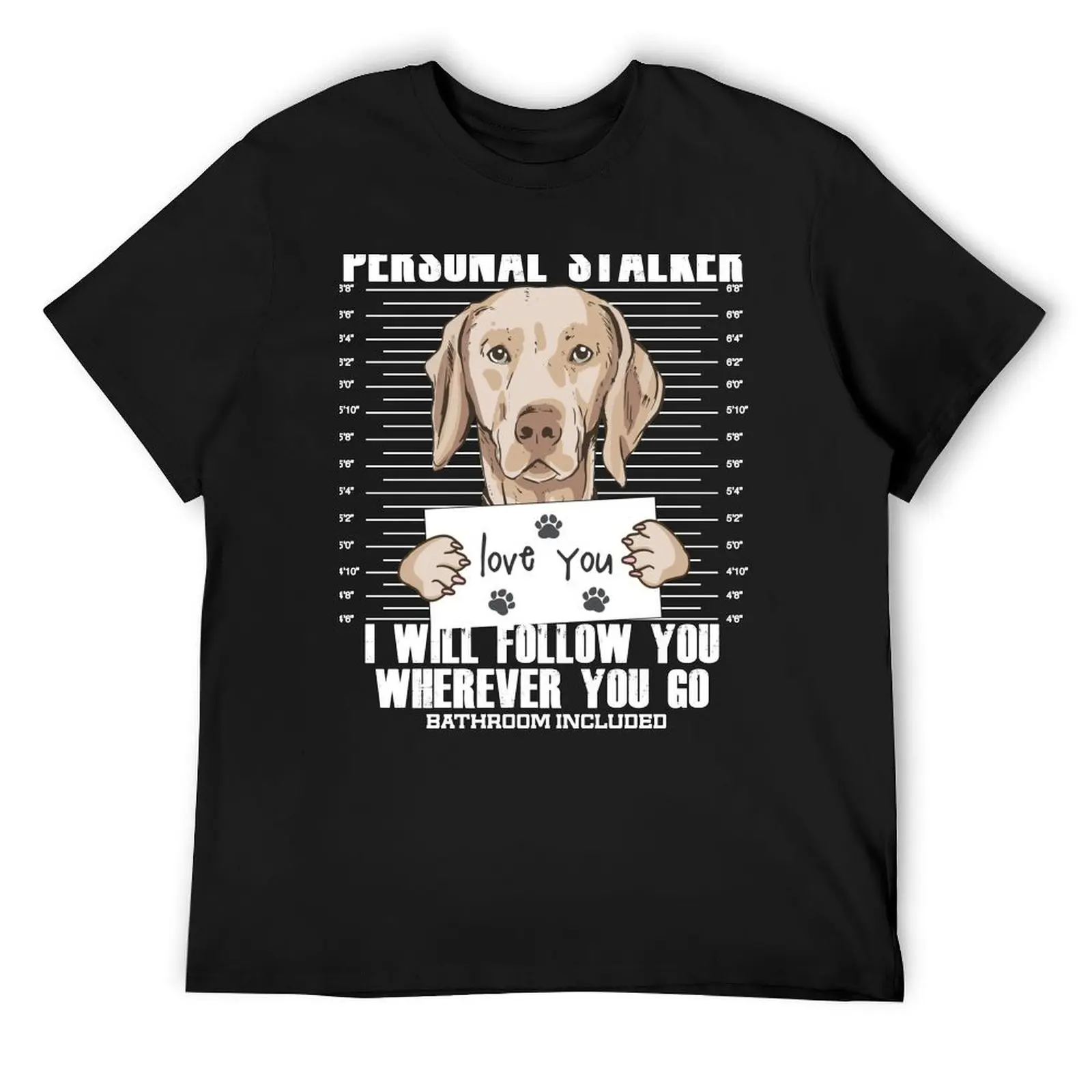 Weimaraner Dog Funny Stalker Cartoon T-Shirt heavyweights oversized graphic tee oversized t shirts for men