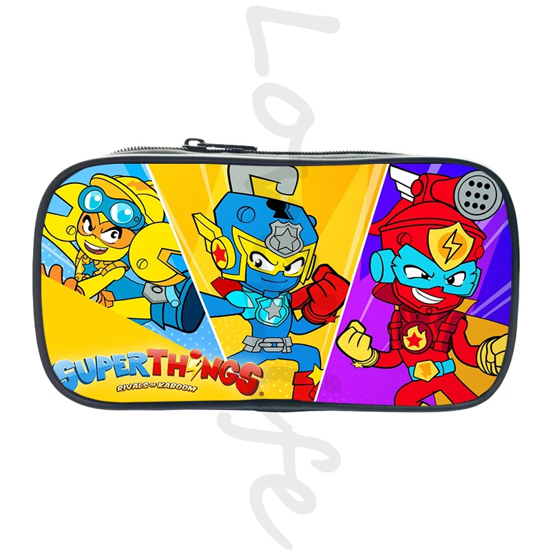 Cartoon Game Superzings Kids Pencil Case Large Capacity Portable Pencil Bag Children School Cosmetic Bag Stationery Storage Bag