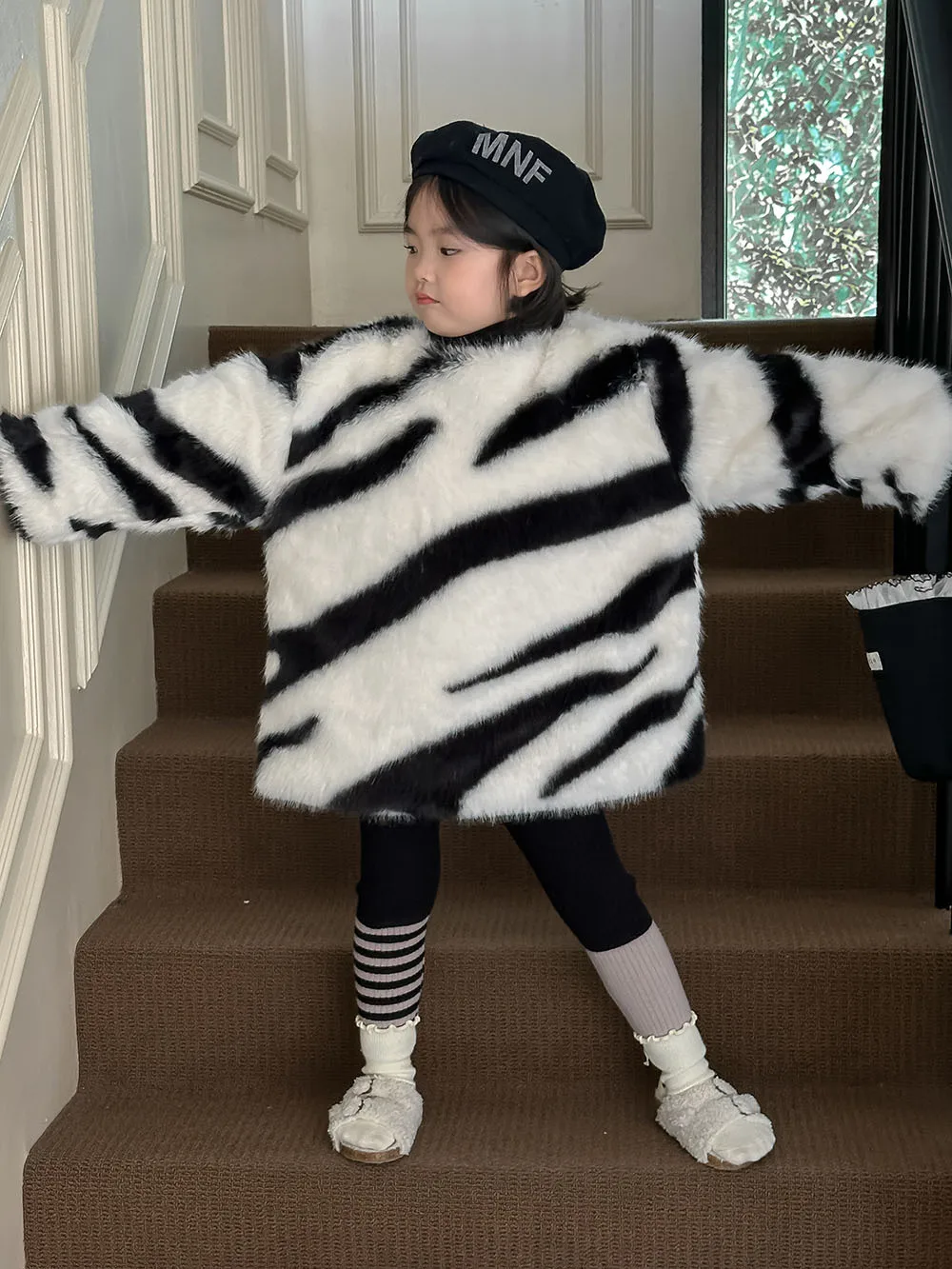 Children Clothes Knitted Wool Pants 2024 Casual New Korean Style Striped Slim Fashionable Simple Kids Warm Pants Leggings image 6