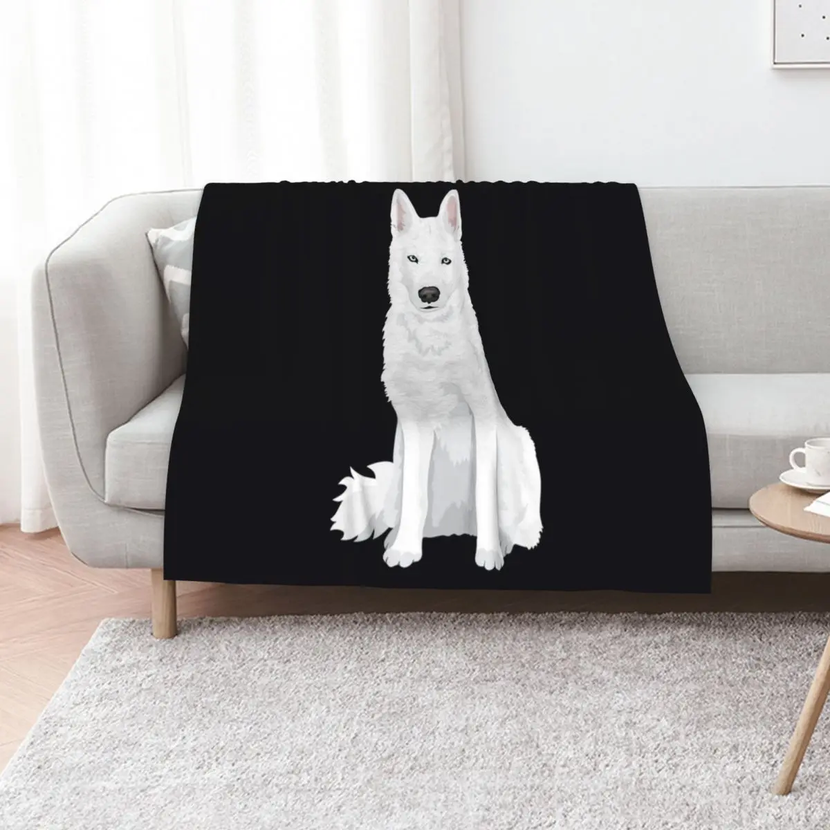 cute white Siberian Husky - sweet white Snow dog Throw Blanket Plush Luxury Thicken Thermal Polar Decorative Sofas Blankets