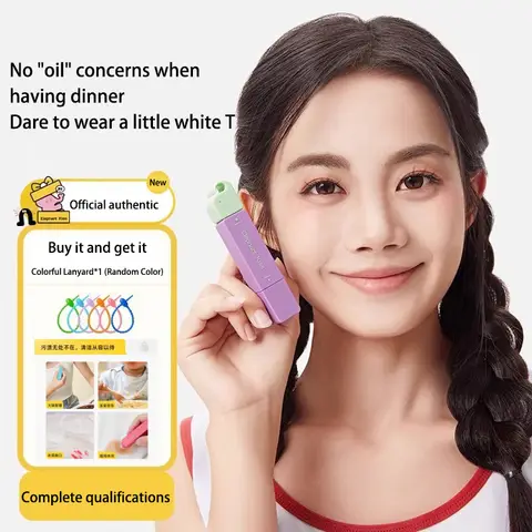 자세히 둘러보기 흰색 옷 얼룩 제거제 펜 강력한 휴대용 물이없는 탄 오일 얼룩 제거제 펜 인스턴트 청소 오일 얼룩 제거 도구