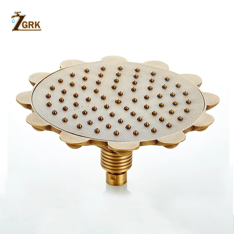 Imagem -06 - Zgrk-antique Brass Bath Shower System Grupo Torneira do Banheiro Chuva com Cabeça de Pulverização Europa Bronze Tap