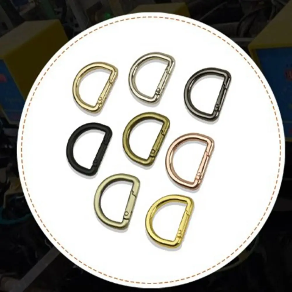 2pcs Zinc Alloy Plated Gate Buckle New 25*18mm Multicolors Purses Handbags Carabiner Spring D Ring Outdoor Tool