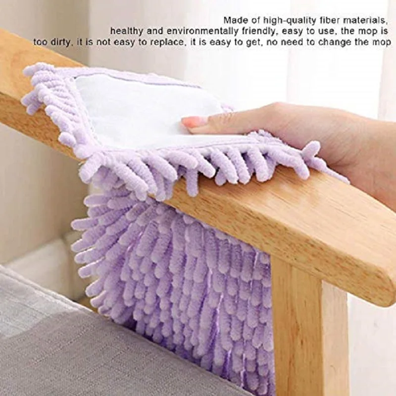 40X10cm Rectangle Home Cleaning Pad Chenille Household Dust Mop Head Replacement Easy Replace Dust Mops