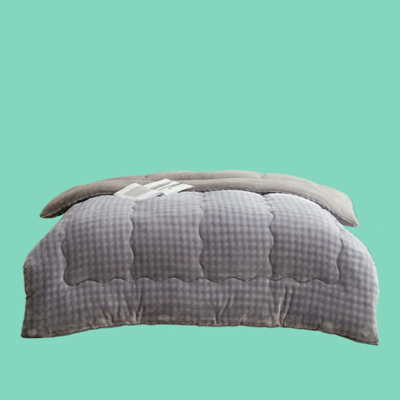 

2025 new solid color simple rabbit hair milk fleece thickened warm winter quilt can be used in all seasons