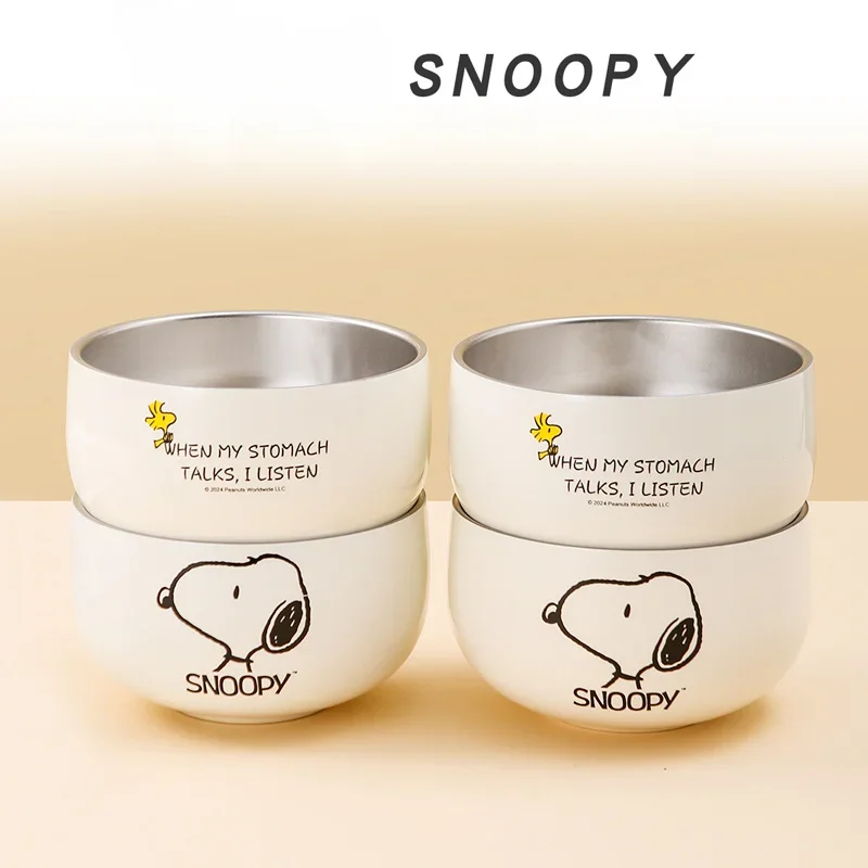 

Snoopy Rice Bowl 316 Stainless Steel Household 2024 New High-Looking Personalized Cute Children's Bowl Kids Gift