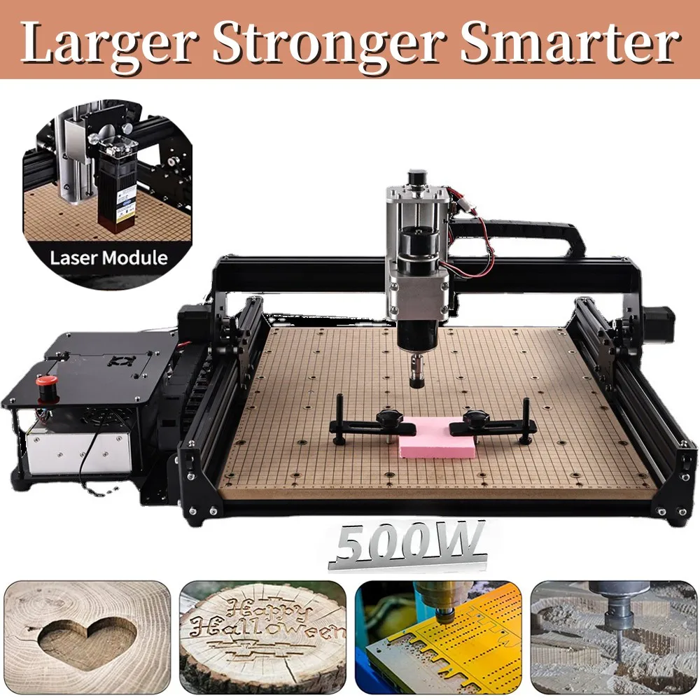 

CNC Router Machine 500W Spindle Engraving Milling Machine Metal PCB Carving Cutting DIY Design Tool Higher Precision Engraver