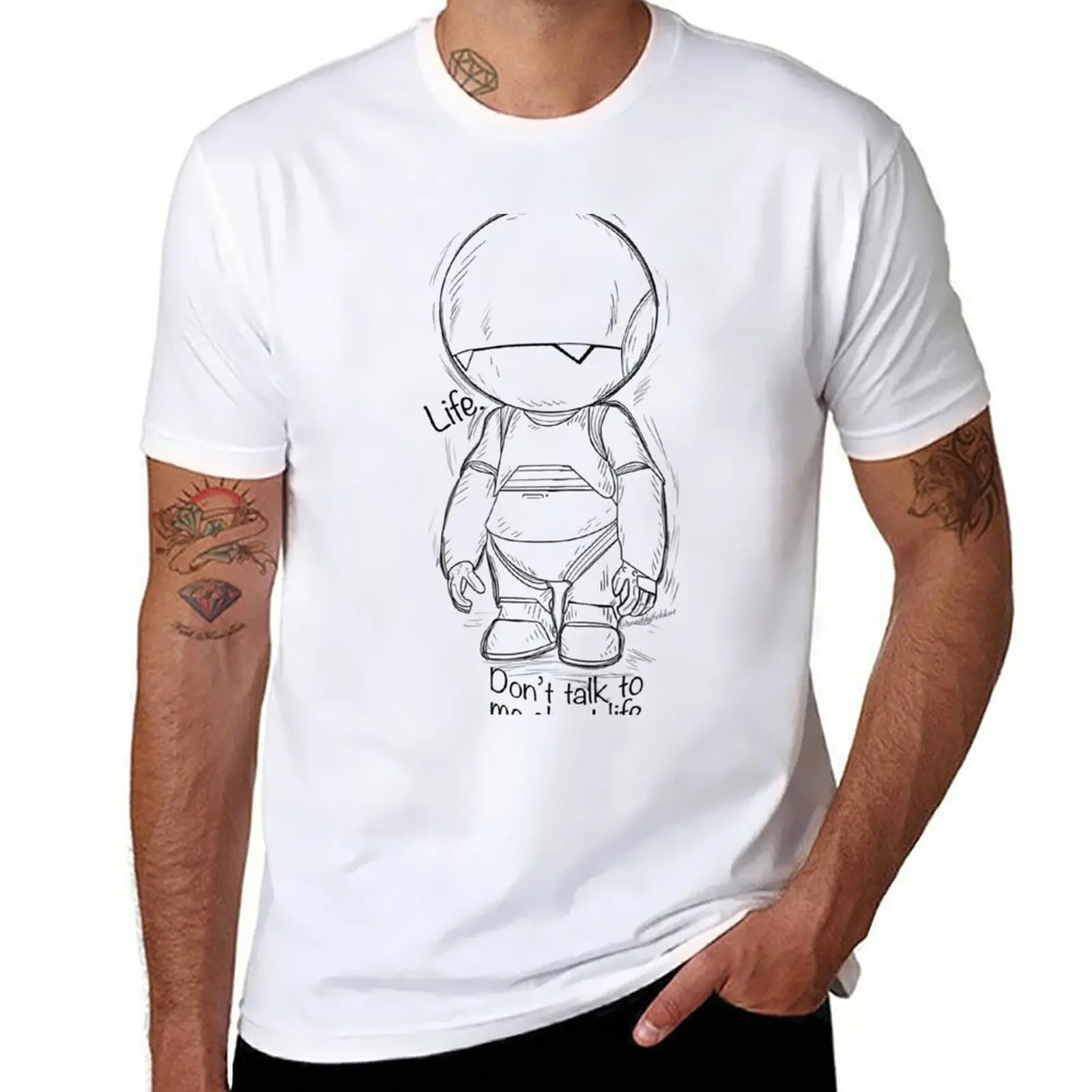 New Copy of Marvin the Paranoid Android T-Shirt shirts graphic tees t shirt man boys animal print shirt mens t shirts