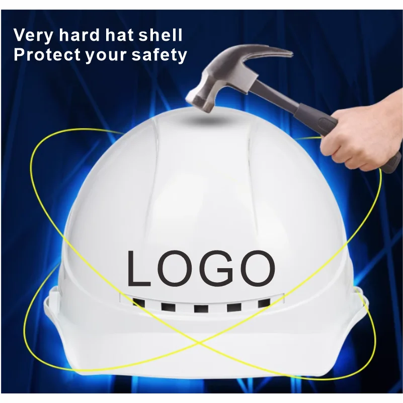 Worker Construction Site Safety Helmet Electrician Labor Protection Breathable Thickened Helmet Protective Cap Printed LOGO