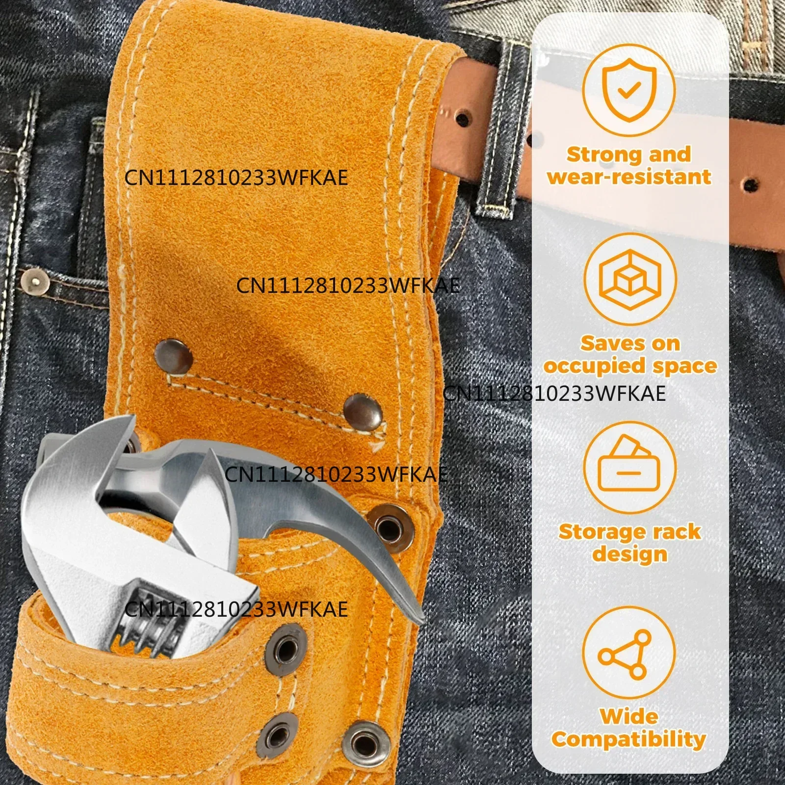 Wrench storage bag, hammer double hole hammer, belt bracket, leather pocket kit.