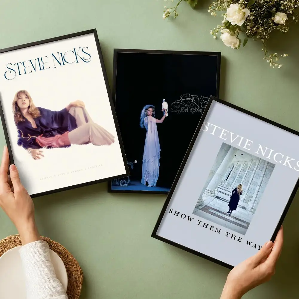 Vintage S-Stevie Nicks Singer Poster Waterproof Wall Art Sticker for Home Bar Decoration, Self-Adhesive Room Wall Decor Mural