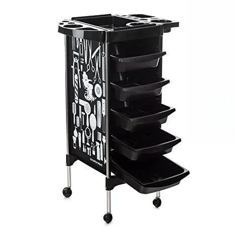 Modischer multifunktionaler Friseursalonwagen, mobiler Salon-Ausrüstungswagen mit Rack