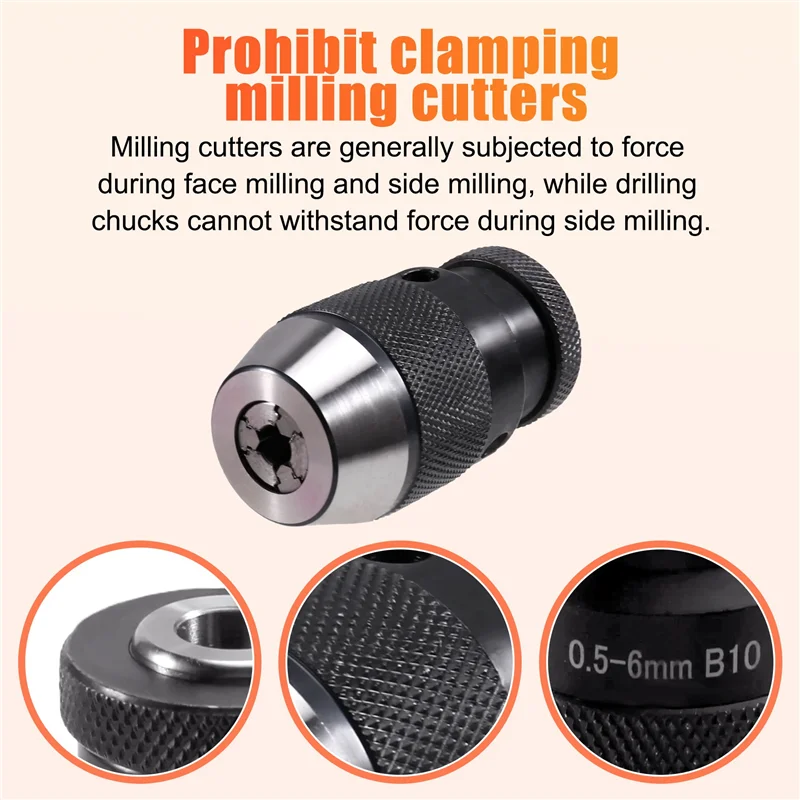CQMF-B10 0.5-6MM Precision Automatic Drill Chuck, Self-Tightening Collet And Tool Holder Bracket