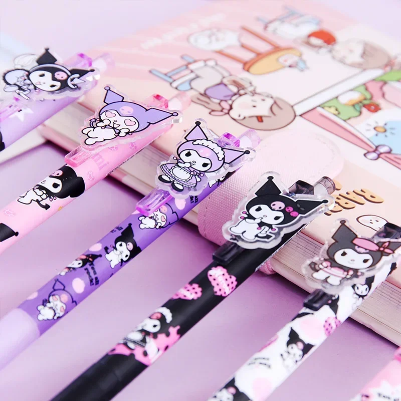 6 pçs/set novo sanrio kuromi cinnamoroll de volta à escola caneta bonito suprimentos estacionários canetas para a escola bonito caneta gel presente das crianças