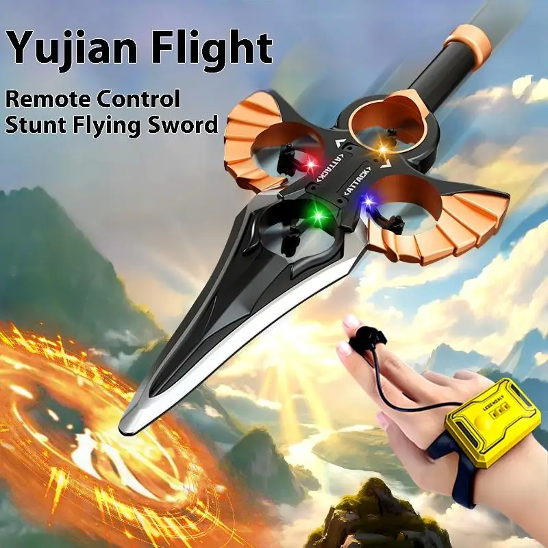 Axis RC Sword Plane, Innovative Hand Gesture Control/Controller Mode, Variable Lights & 360° Aerial Stunts, Boys toy Set