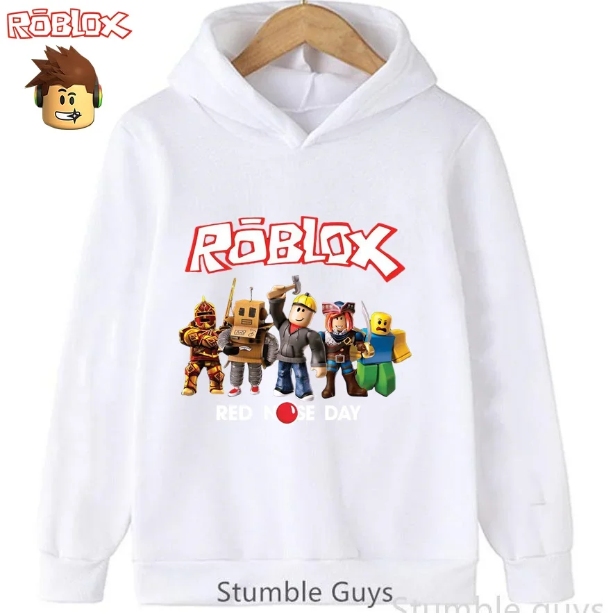 Sudadera con capucha informal Roblox para niños de 3 a 12 años, ropa de moda con estampado de elementos de juego en 3D de otoño para niños y niñas