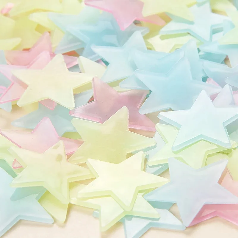 Luminous Wall Stickers Glow In The Dark Stars Stickers For Kids Baby Rooms Colorful Fluorescent Home Room Decor Decals