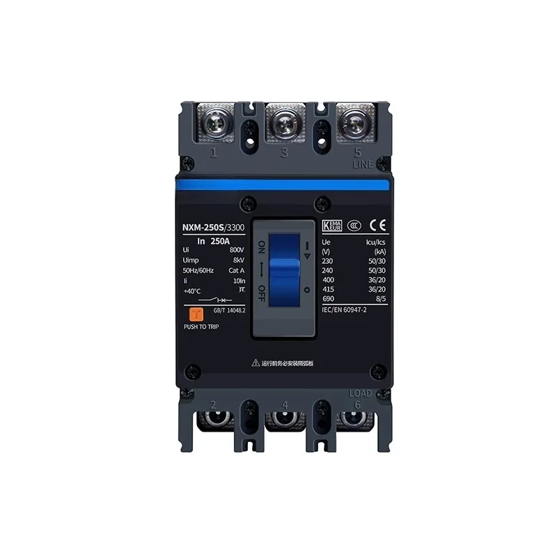 

Kunlun Series 4P Plastic Case Circuit Breaker 3P Air Switch NXM-63A 100A 125A250 Main Switch