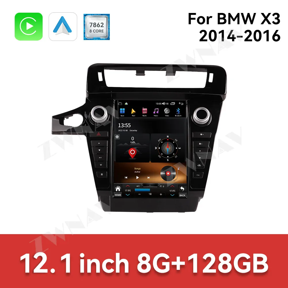 Upgrade HD Touch Screen Carplay For BMW X3 2014-2016 Upgrade Android 14 Car GPS Navigation Multimedia Player Auto Stereo Radio