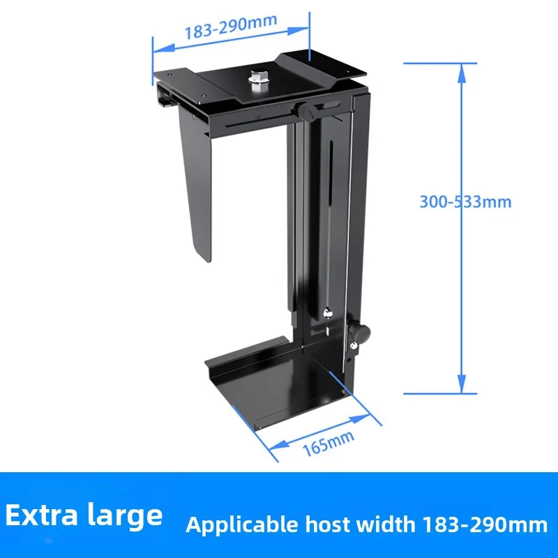 No-Drill Suspended PC Case Holder Desktop Mount 6° Tilt Rotatable Extendable Bracket Space-Saving