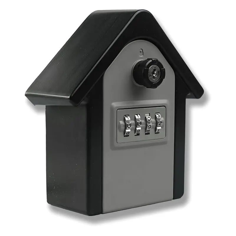 [NEW!A25P】 Key Safe Push Button Code Lock Box Combination With Key Box Outdoor Metal Wall Mounted In House Look Style