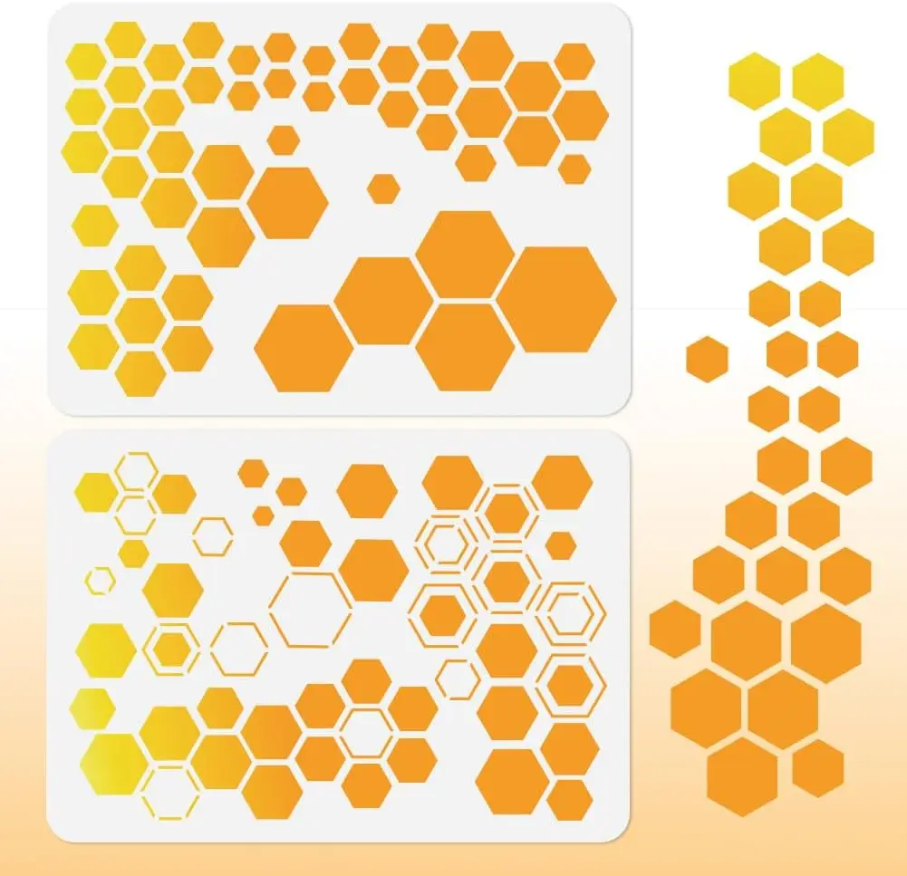 2Pcs Honeycomb Stencils for Painting
