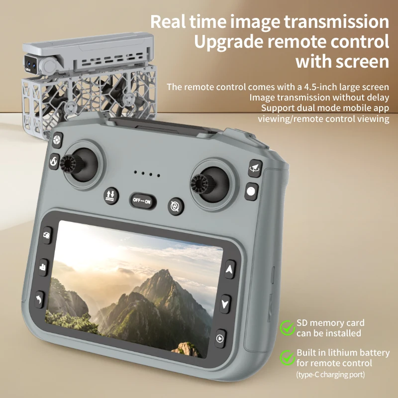 S161 Mini Dron RC z Kamerą Latającą, Sterowanie Ekranem, Fotografia Powietrzna 4K HD, Bezszczotkowy, Pełna Obudowa, Quadcopter, Dron