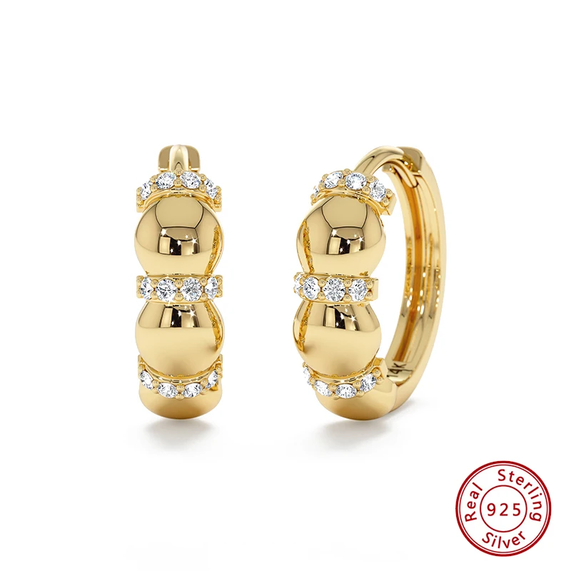 

Earrings 925 Sterling Silver Original Certificate Zircon Ball Earrings For Women Free Shipping Jewelry