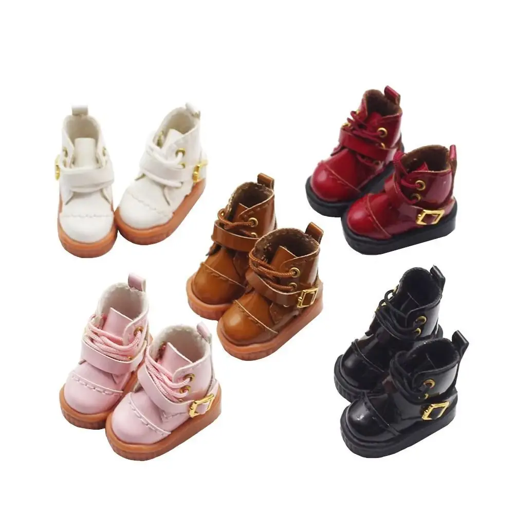 Schöne High-Top OB11 Puppenschuhe PU Leder Mini 1/12 Bjd Puppe Lederschuhe Casual GSC 1/12 Bjd Puppenstiefel Mittlere Blyth Puppe