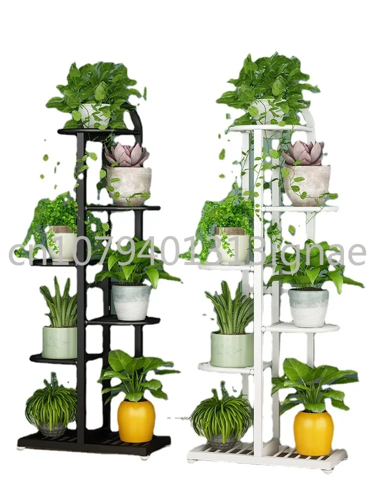 

Flower Rack Living Room Floor-Standing Multi-Layer Iron Flower Stand Indoor Green Radish Basin