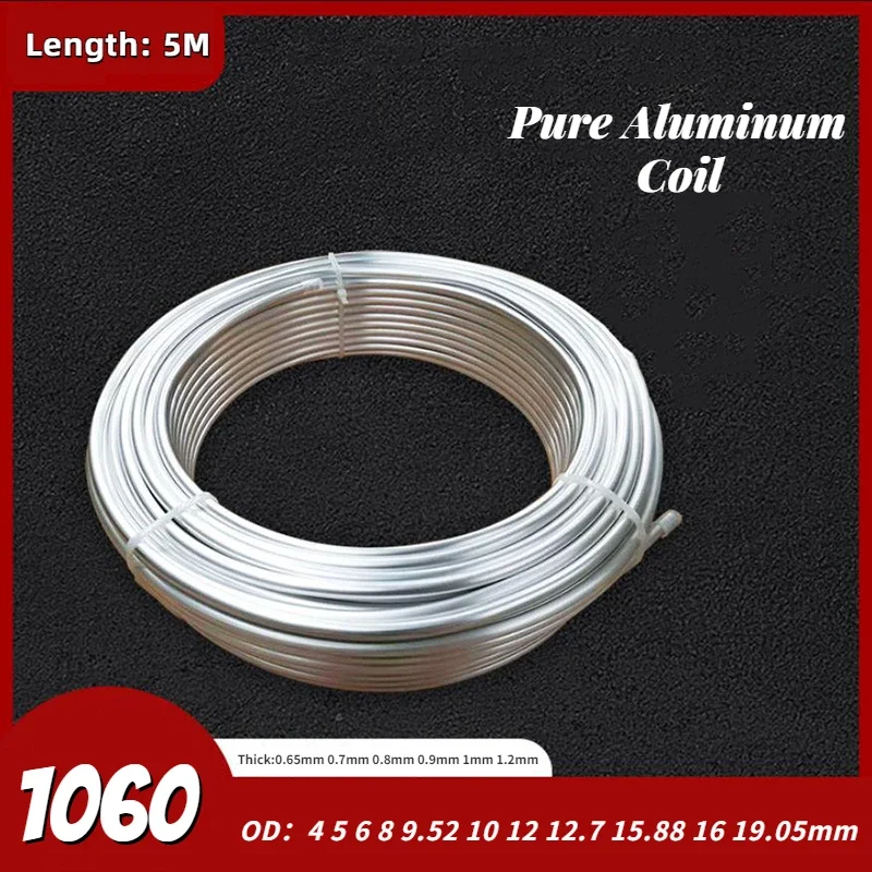 

5M 1060 Pure Aluminum Coil for Air Conditioning Refrigerator Cooling Seamless Hollow Aluminum Tube Can Be Bent Aluminum Tube