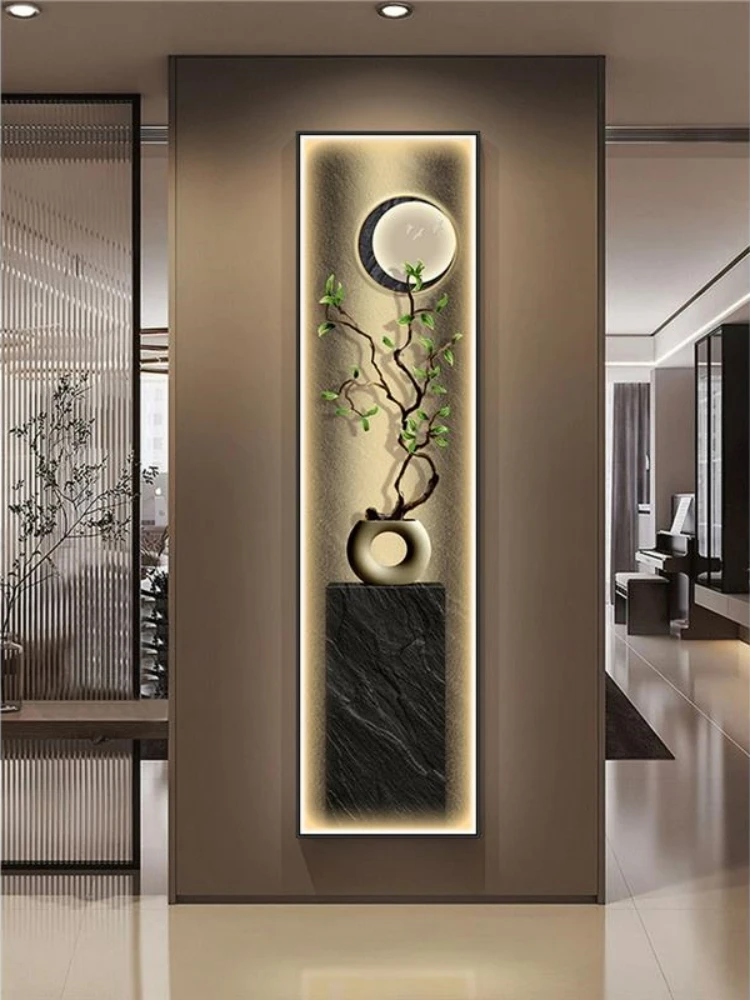 

Modern LED Crystal Porcelain Green Plant Wall Lamps Art Home Room Decoration Tableau Art Mural Lights Corridor Kitchen Interior