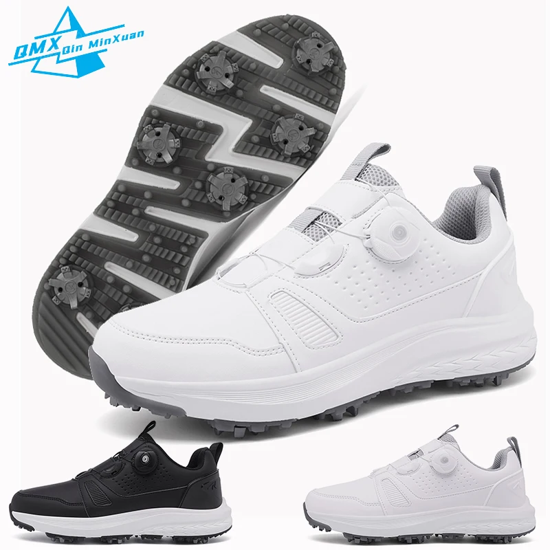 Golf Shoes Men New White Professional Spiked Waterproof Spikes Breathable Training Couple Golf Sneakers Non slip Golfer Footwear