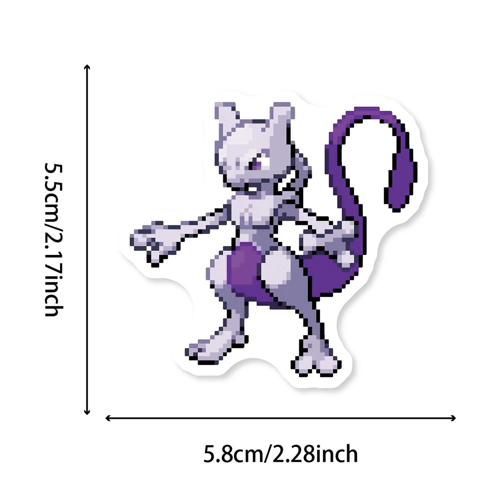 10/30/50 Stück Pixel-Stil Pokemon Graffiti Aufkleber Klassische Anime-Sticker DIY Notizbuch Kühlschrank Koffer Niedliche Pikachu Cartoon-Sticker – Detail 5