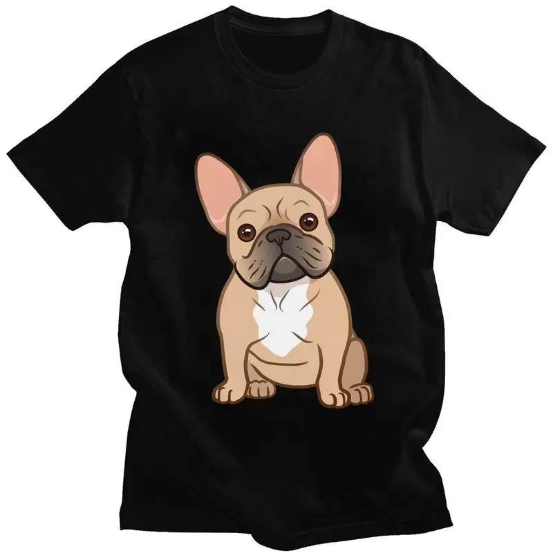 French Bulldog T Shirt for Men 100% Cotton Tshirt Casual Tee Tops Short Sleeve Frenchie Dog T-shirts Slim Fit Clothing Merch