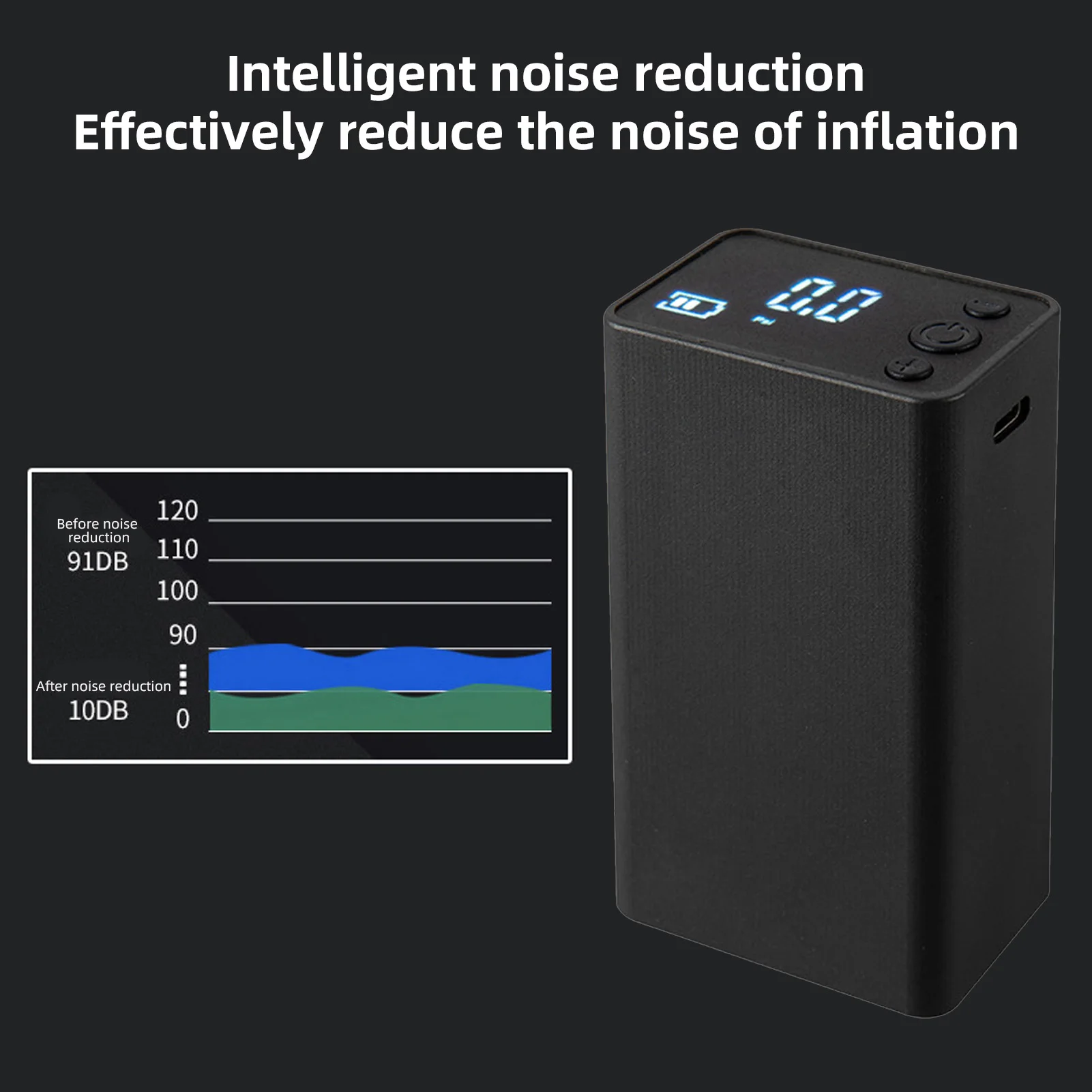 Electric Ball Pump Portable Air Pump with Digital LCD Display LED Lights Easy Using for Basketball Soccer Ball Volleyball