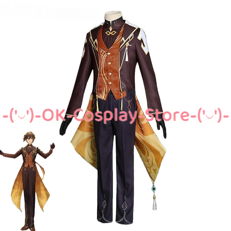 Game Genshin Impact Symphony Concert Zhongli Cosplay Costume Party Suit Anime Clothing Halloween Carnival Uniforms Custom Made