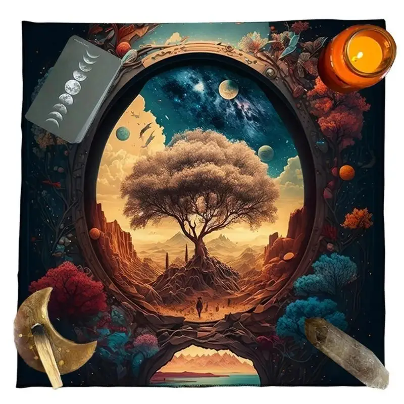 

652F Карты Гадания Скатерть Деревья Жизни Алтари Ткань Карты Таро Скатерть