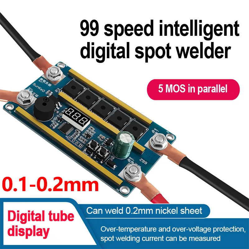 

99 Gears of Power Adjustable Spot Welder DIY Kit Spots Welding Control Board for Welding 18650 Battery 0.1-0.2mm Nickel Sheet