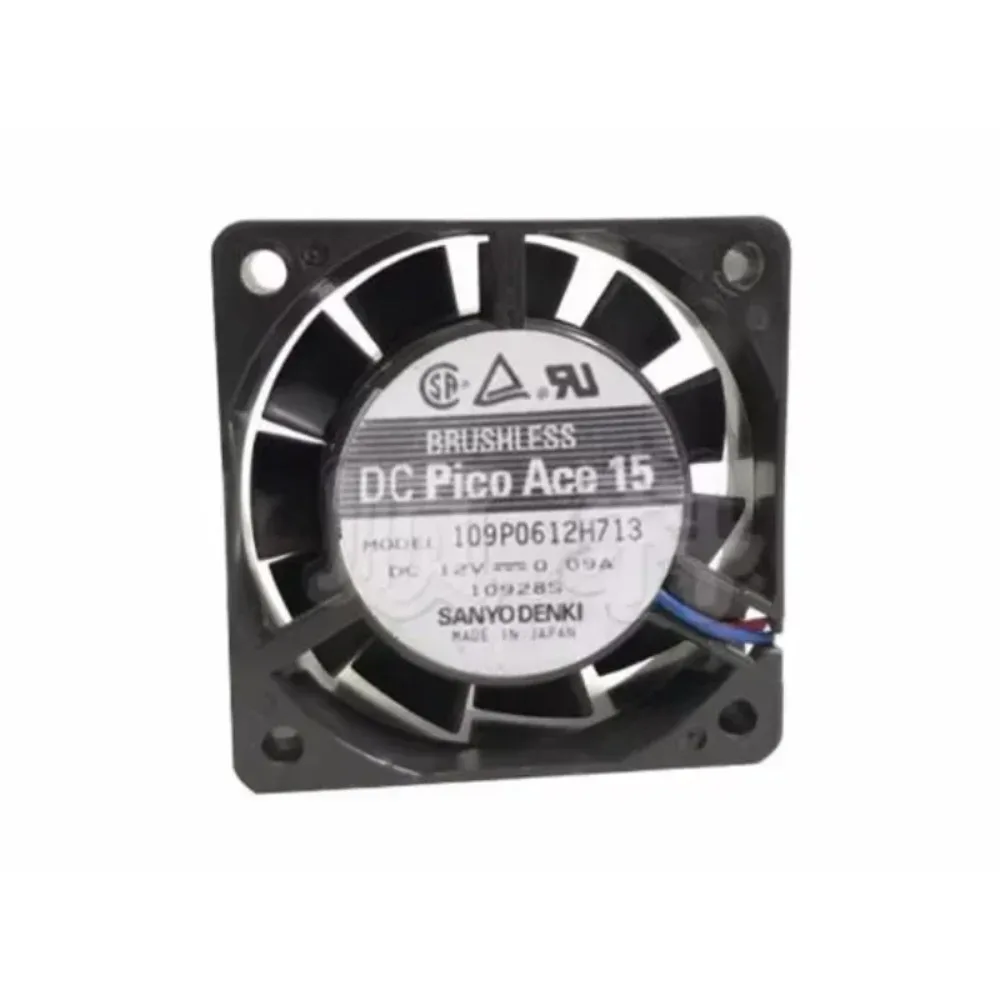 SANYO Denki 109P0612H713 DC 12V 0.09A 60x60x15mm 2-Wire Cooling Fan