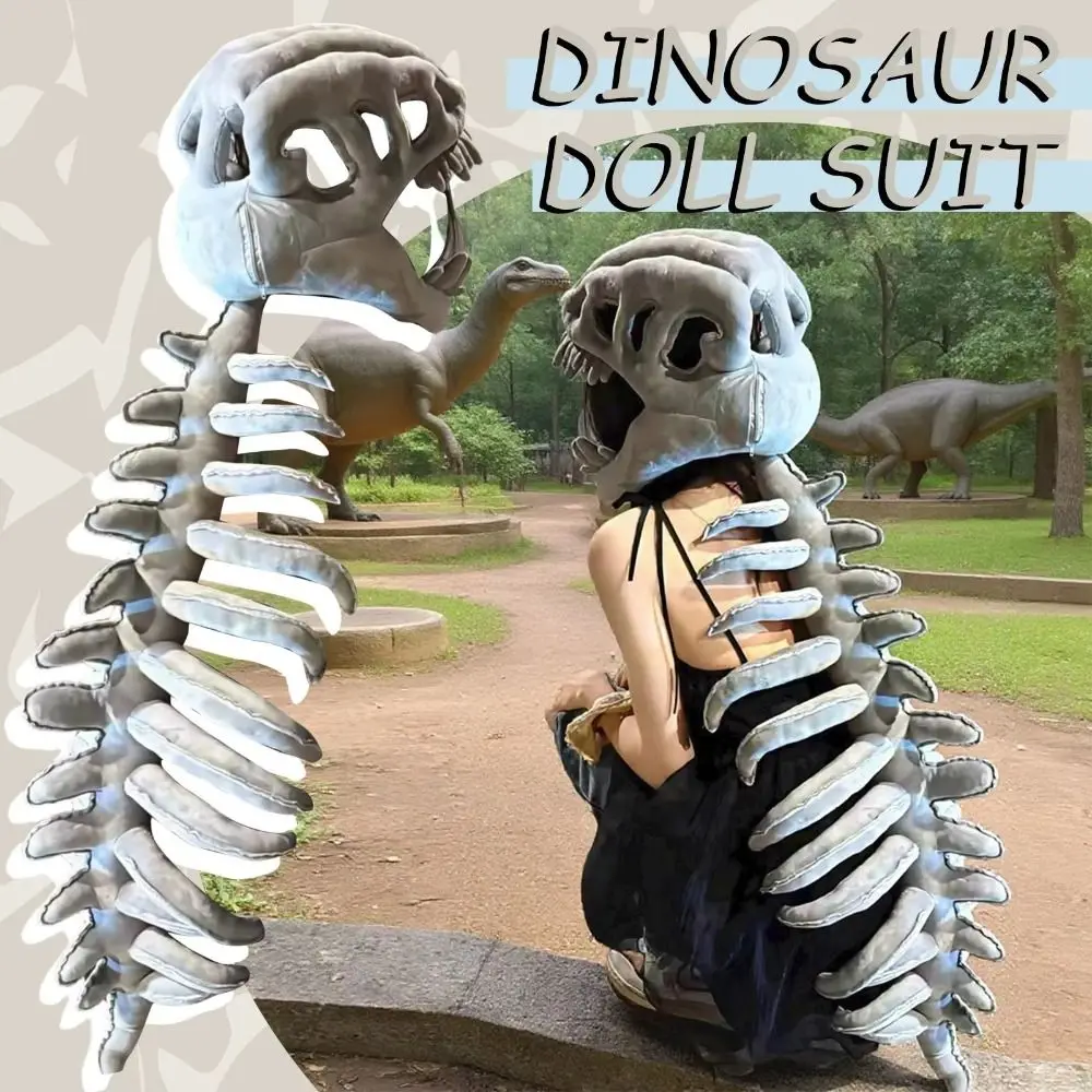 

3D Dinosaur Skeleton Soft Novelty Dinosaur Skeleton Cos Props Funny Comfortable Dinosaur Skeleton Costume Set Cosplay Costume