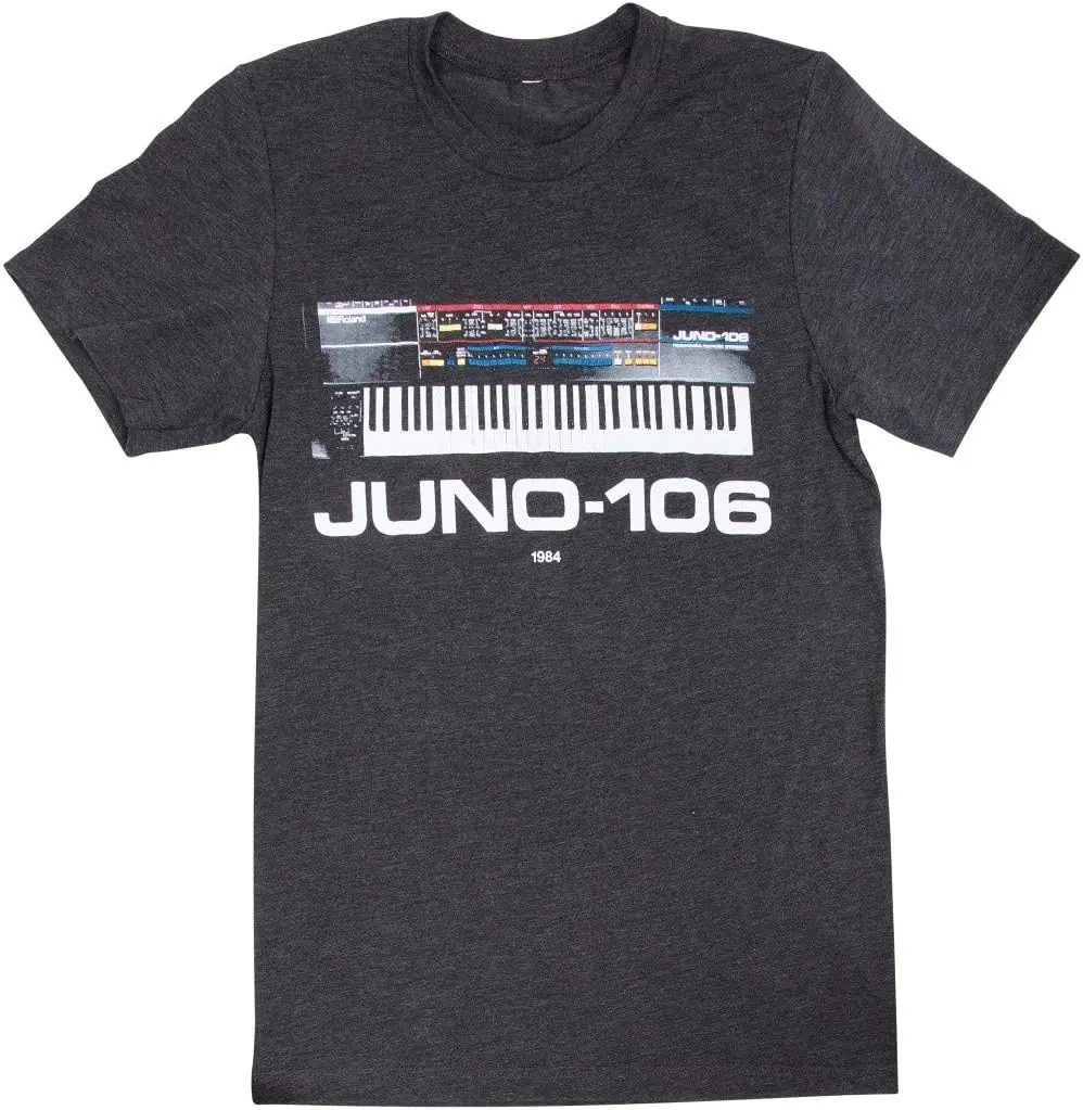 Roland JUNO-106 Crew Neck T-Shirt, , Black