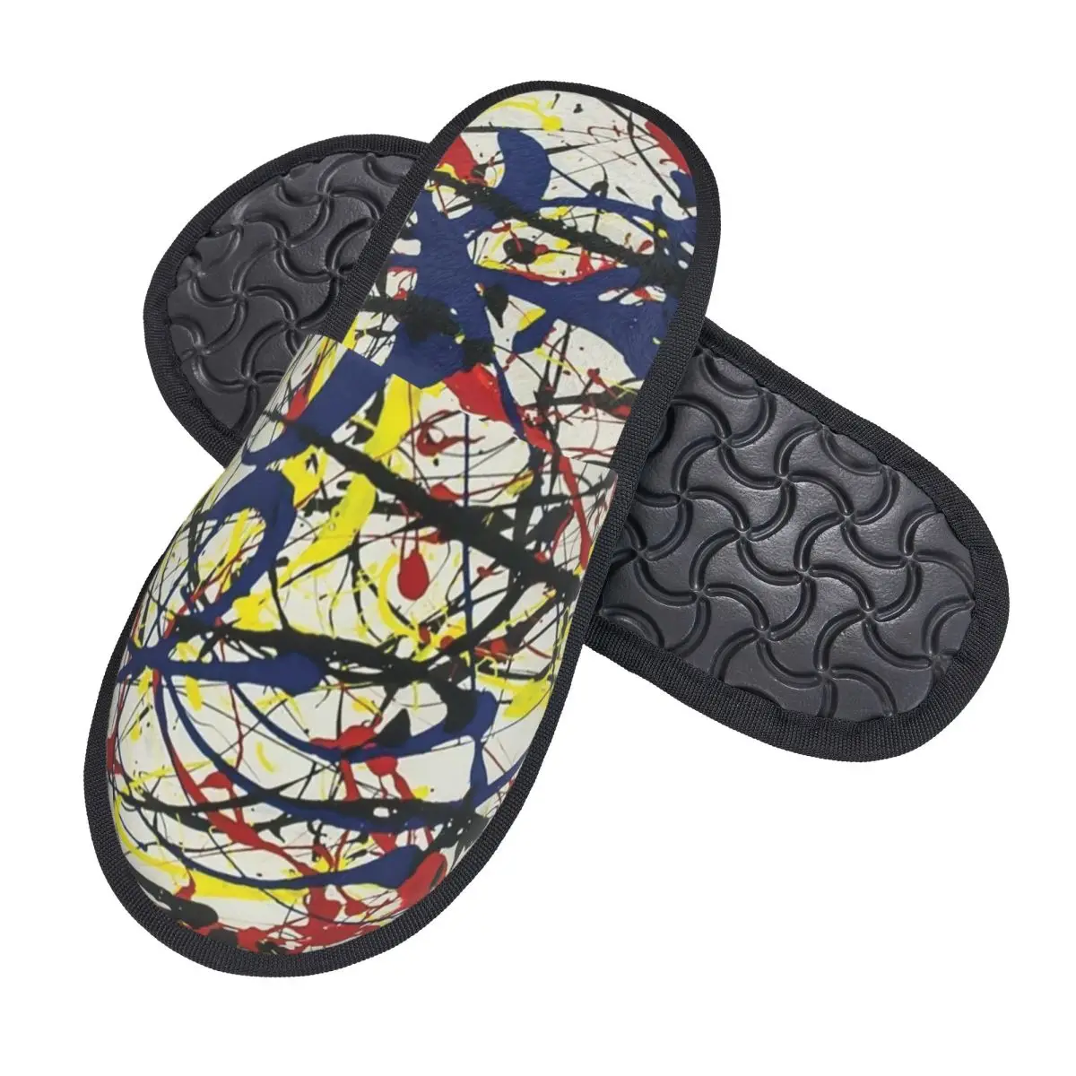 Custom Print  Jackson Pollock Modern Art House Slippers Soft Warm American Abstract Painter Artist Memory Foam  Slipper  Shoes