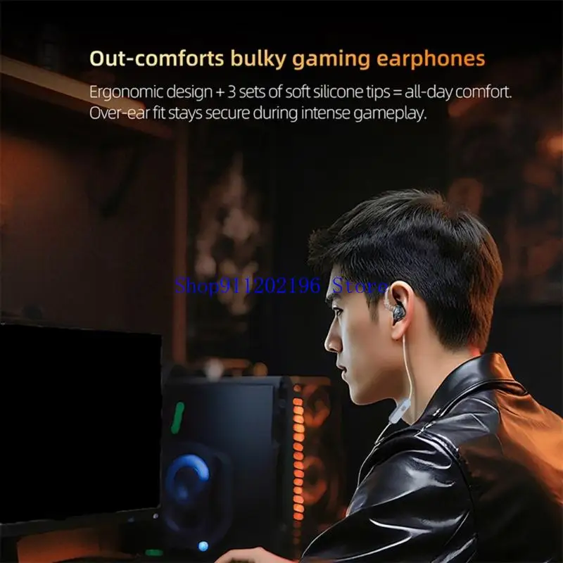 P82A Immersive Gaming Earphones Extended Frequency Ranges 10-20000Hz Swappable Cable