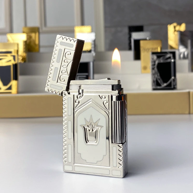 

New commemorative edition single and double flame luxury lighter Ping Sound natural paint cigarette smoking butane lighter