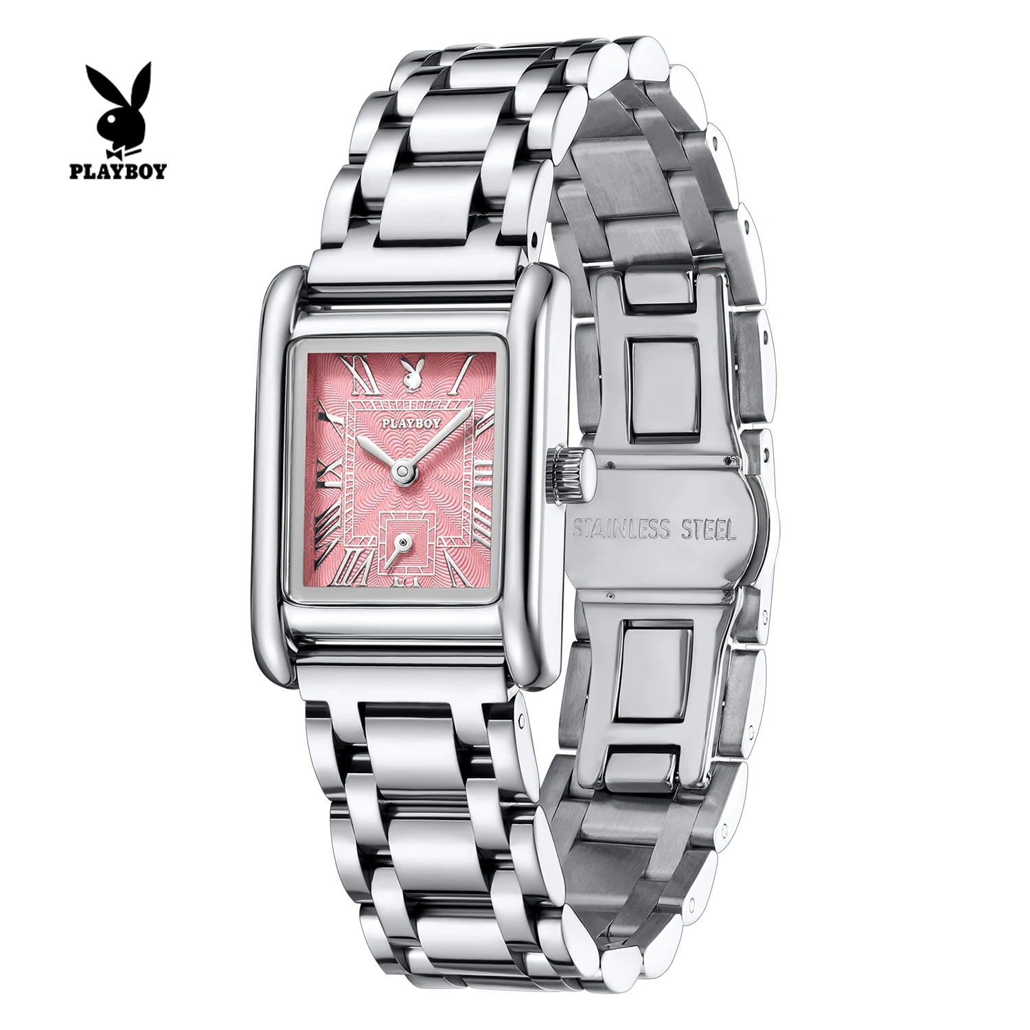 

PLAYBOY Women's Quartz Wristwatches Fashion Square Dial Retro Woman Watch Luxury Brand Elegant Ladies Waterproof Watches 3126