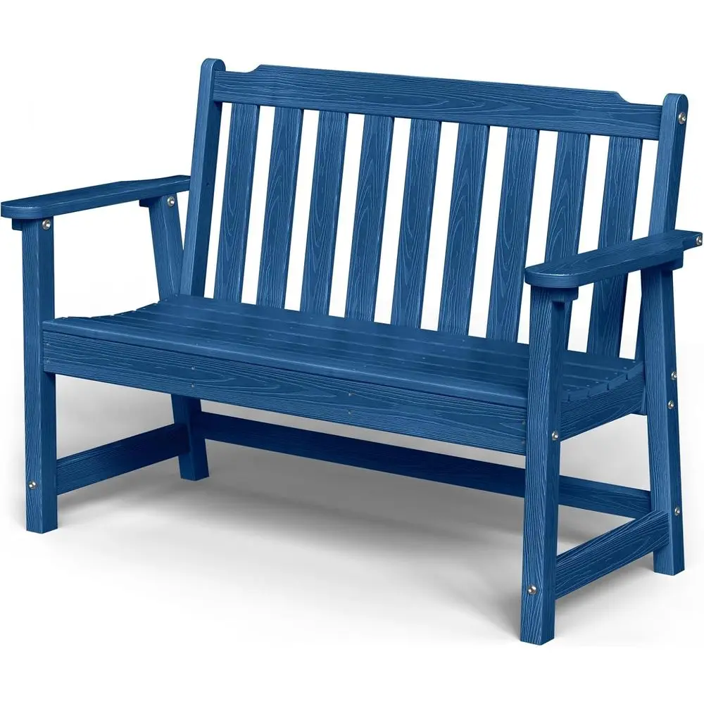 2-Person HDPE Outdoor Bench, Weather-Resistant Poly Patio Furniture, Ideal for Garden, Backyard, Porch, and Park, Supports 660 l