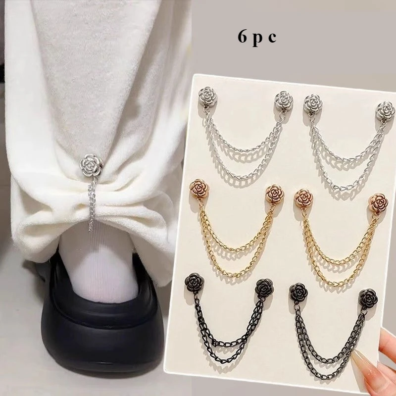 

8pcs Camellia T-Shirt Buttons: Adjustable Shortening Pins for Sleeves, Hem, Cuffs. Metal Fixing Clips & Durable Fasteners.