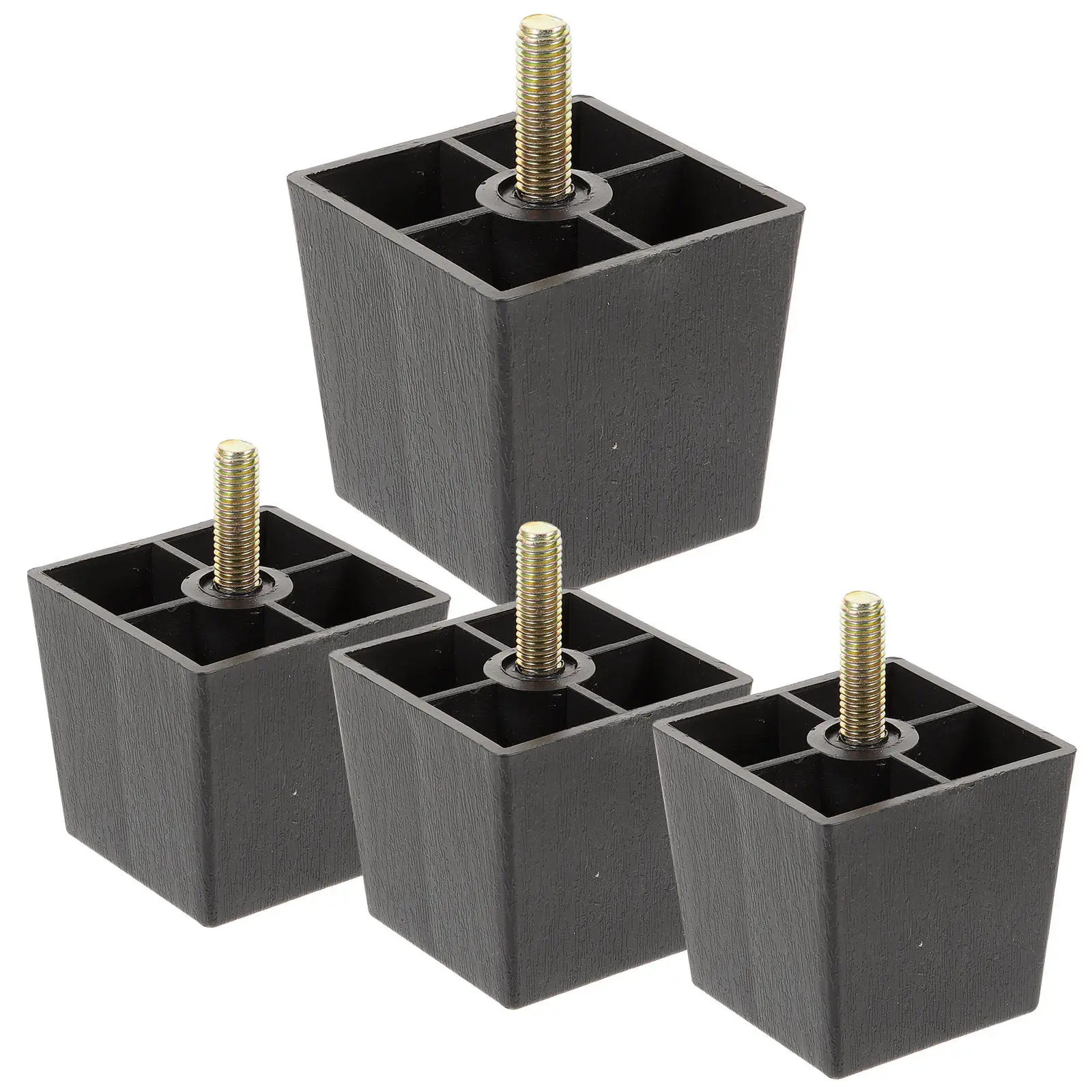 

Комплект из 4 прочных квадратных мебельных ножек (пластик/металл) для дивана, кушетки, шкафа, стола, кровати, для использования в помещении и на улице