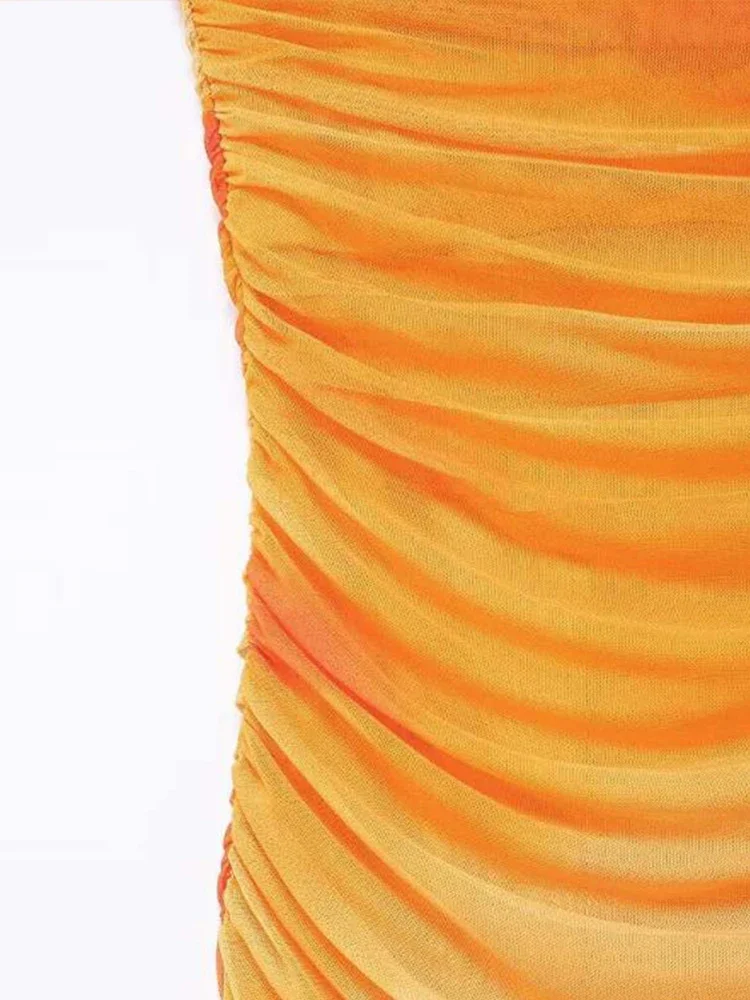 Geplooide Print Sling Lange Jurken Vrouwen Sexy Mouwloze Backless Midi Jurk Zomer V-hals Bodycon Dames Fashion Party Gewaad